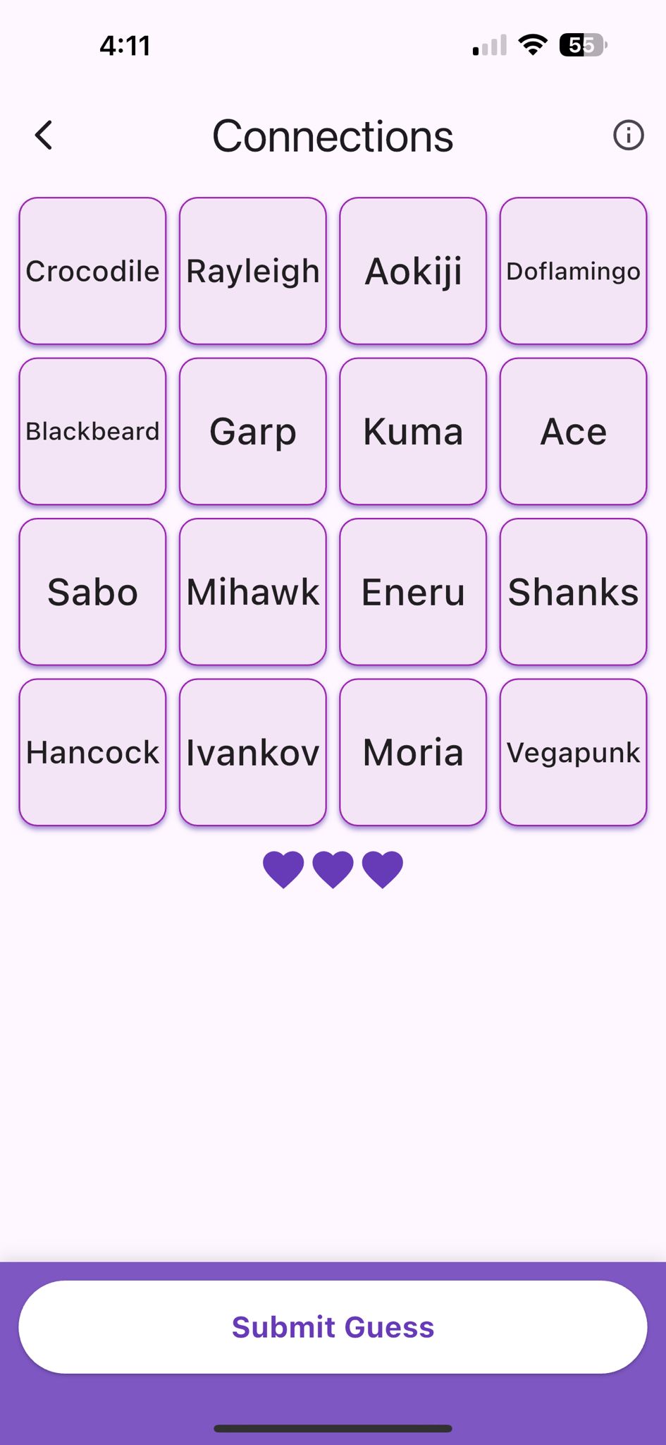 Connections Game Screenshot